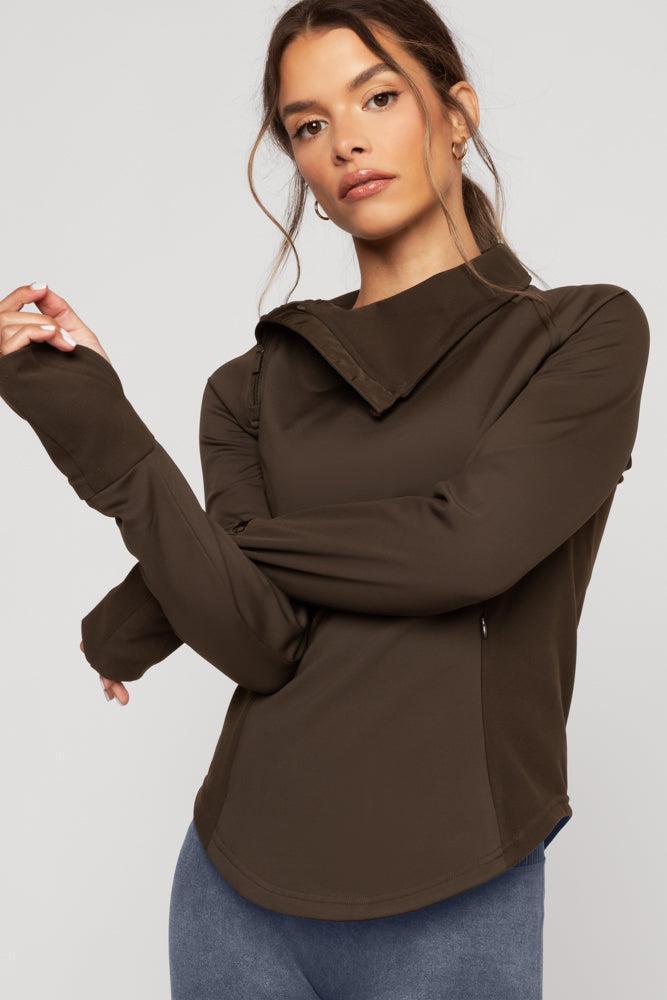 Chasing Pavements Mockneck Pullover - Grasshopper Product Image