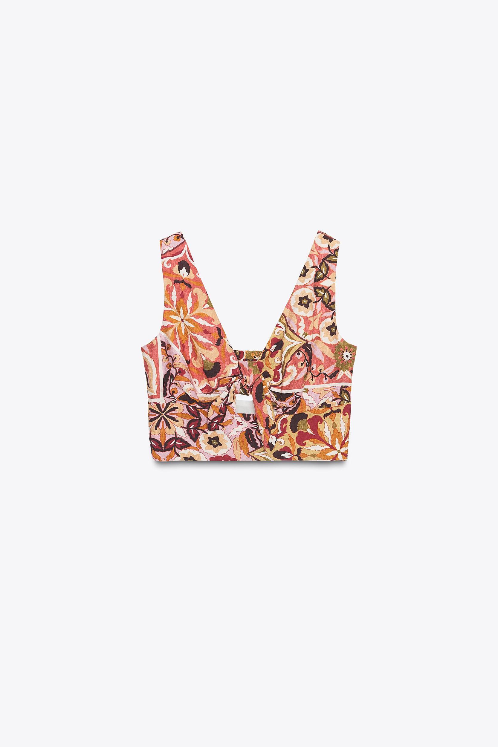 KNOTTED PRINTED RUSTIC TOP Product Image