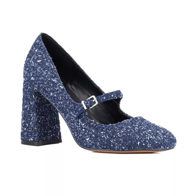 New York & Company Eliane Womens Heels Blue Boucle Product Image