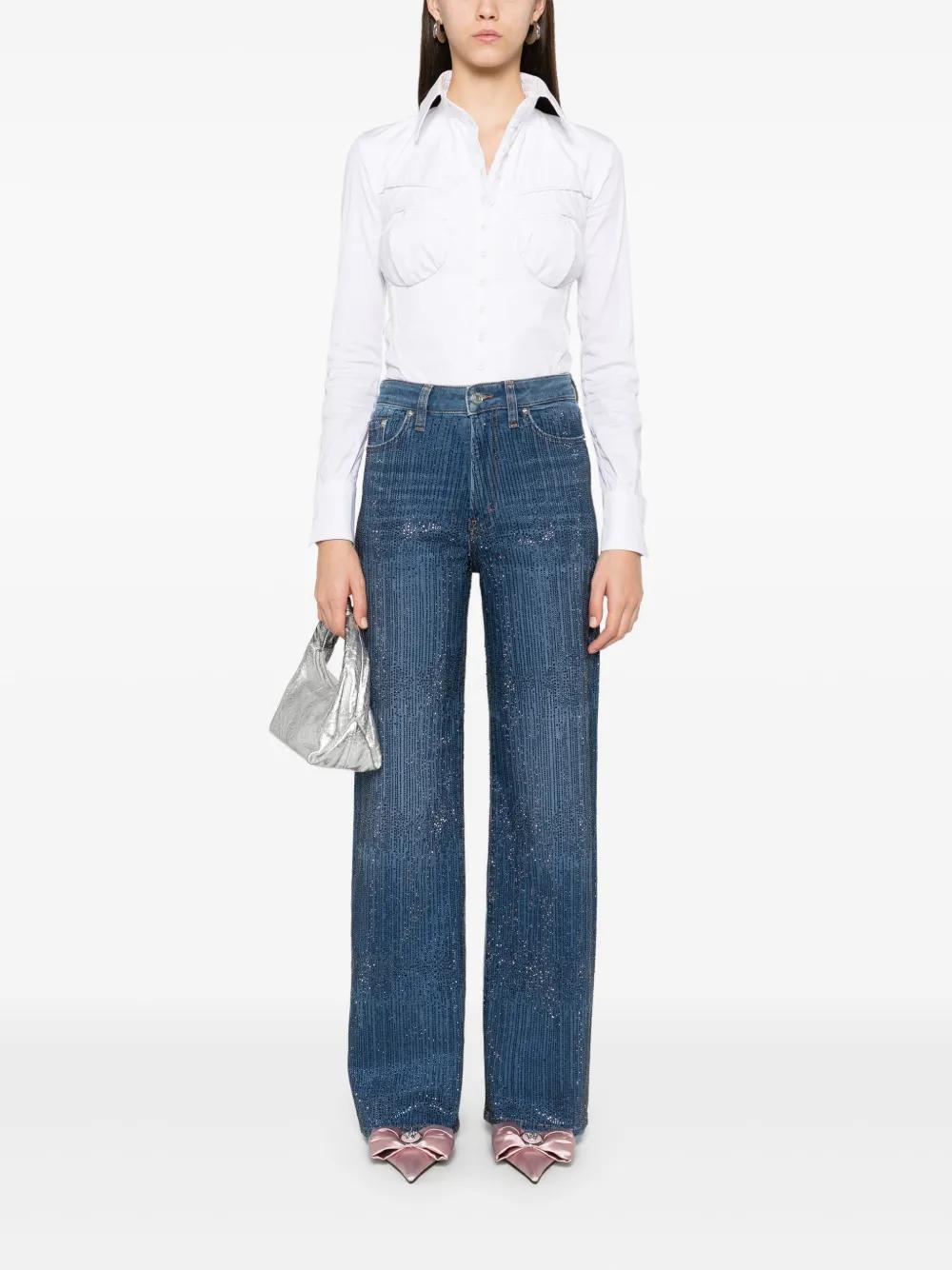 rhinestone-embellished jeans Product Image