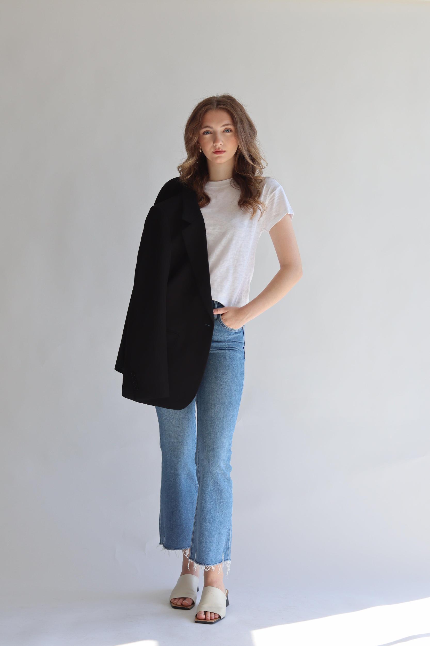 Essential High Rise Crop Flare Jean Product Image