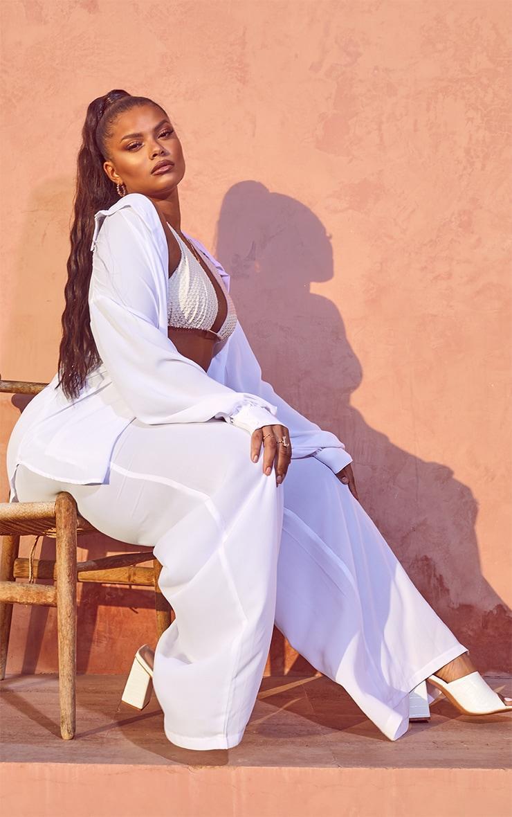 Plus White Oversized Beach Shirt Product Image
