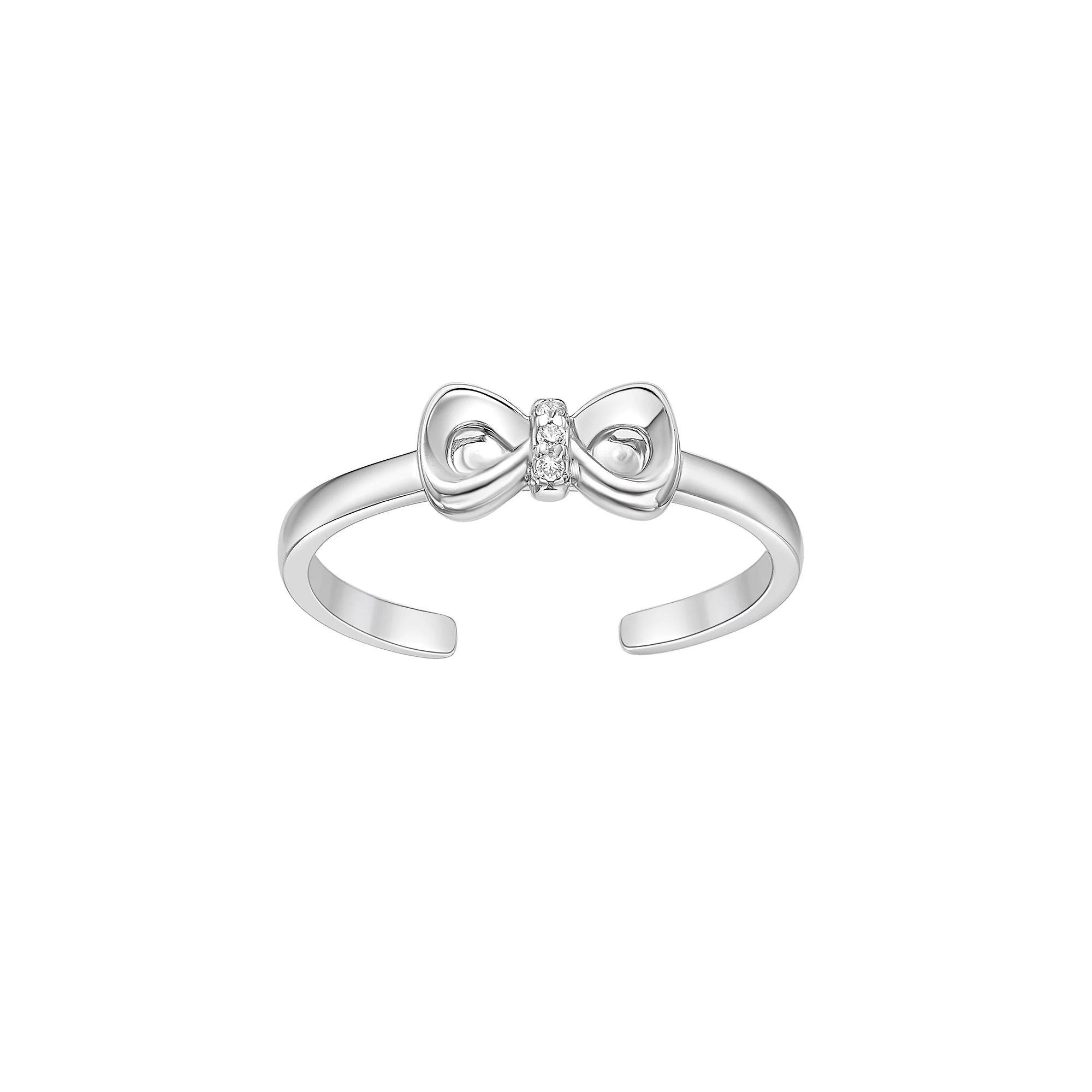 Lila Moon Sterling Silver Diamond Accent Bow Toe Ring, Women's Product Image