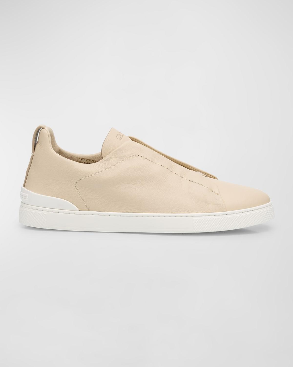 Mens Triple Stitch SECONDSKIN Leather Slip-On Sneakers Product Image