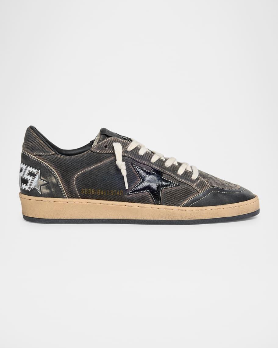 Mens Ball Star Denim and Leather Low-Top Sneakers Product Image
