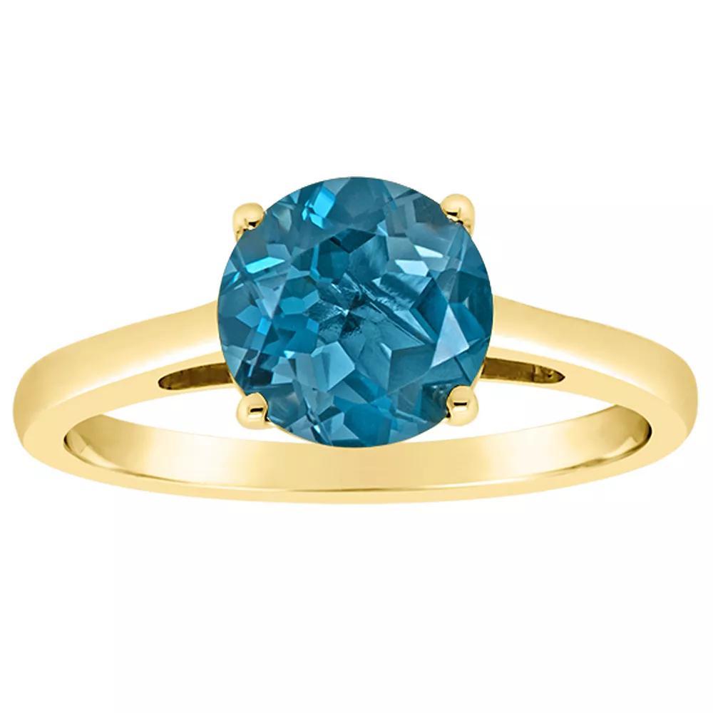 Alyson Layne 14k Gold Round London Blue Topaz Solitaire Ring, Women's, Size: 9, 14k White Gold Product Image