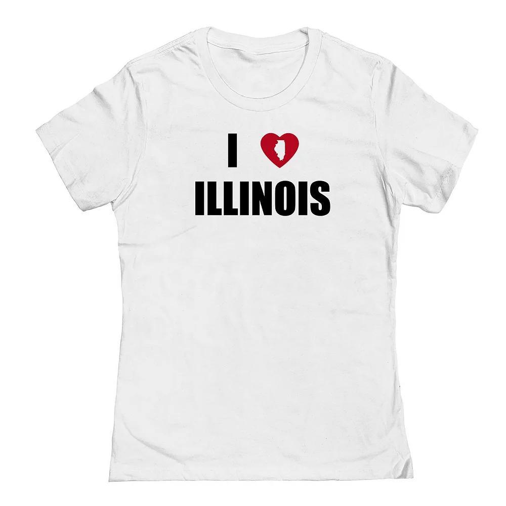 Junior's I Heart Illinois Graphic Tee, Women's, Size: Small, White Product Image