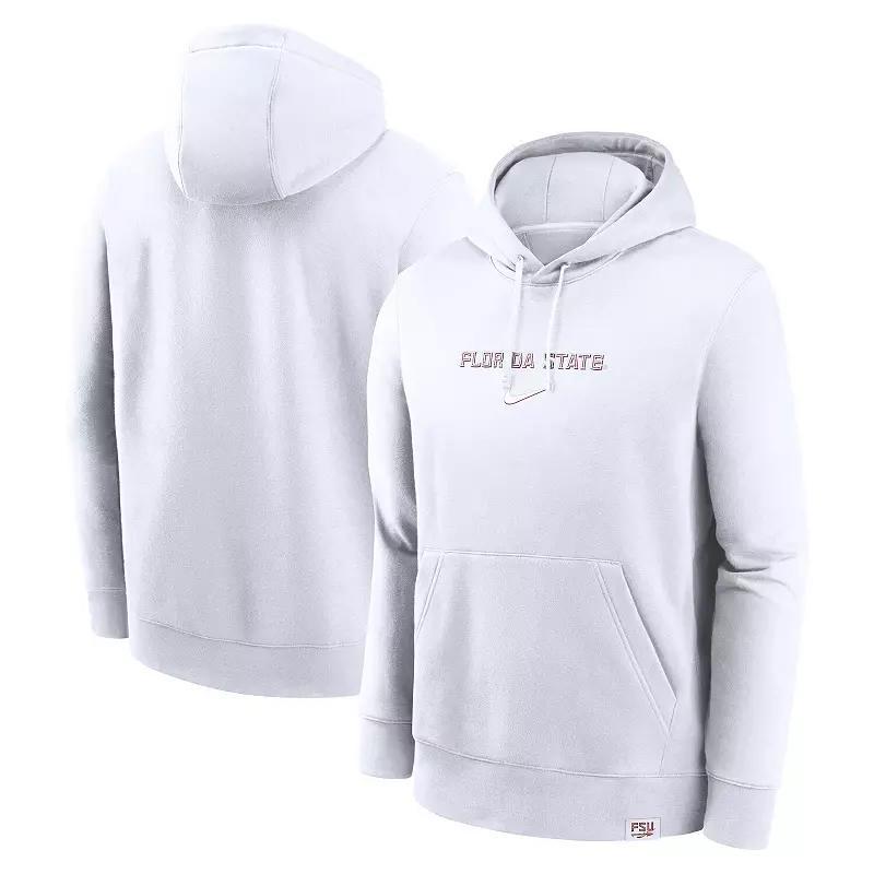 Men's Nike White West Virginia Mountaineers Statement Wordmark Lockup Pullover Hoodie, Size: Medium Product Image