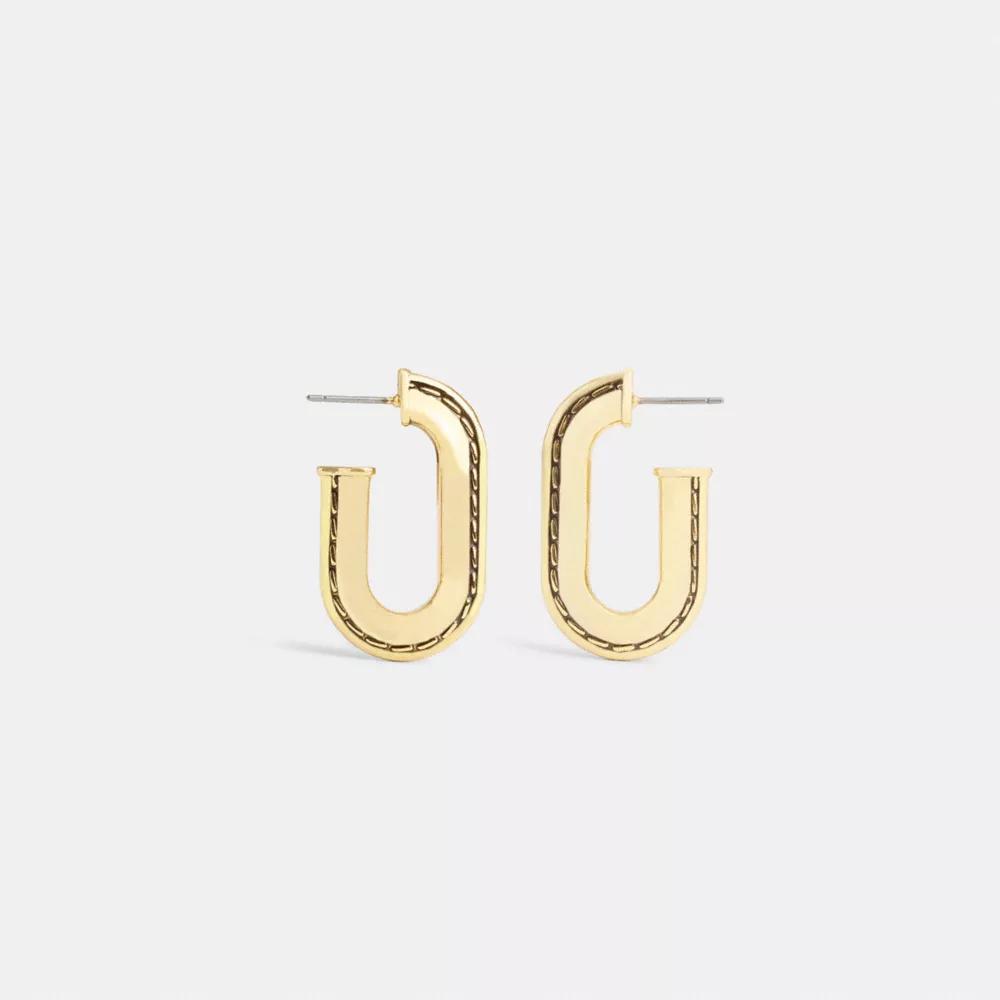 Large Stitched Chain Link Earrings Product Image
