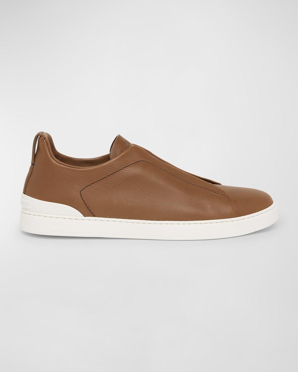 Mens Triple Stitch SECONDSKIN Leather Slip-On Sneakers Product Image