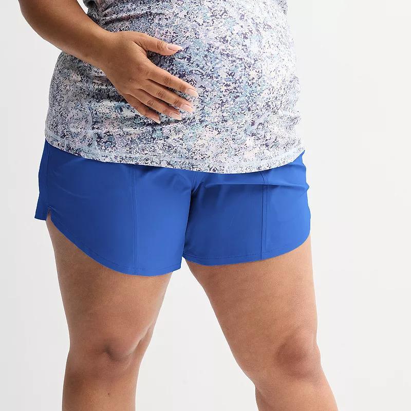 Plus Size Tek Gear Multi-Purpose Maternity Shorts, Women's, Size: 1XL, Tara Blue Product Image