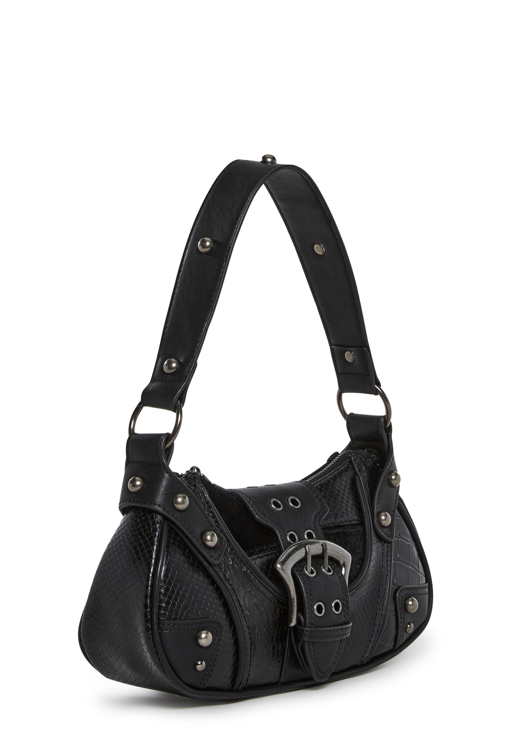 Vegan Leather Shoulder Bag Current Mood - Black Product Image