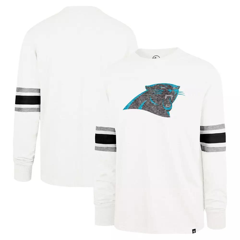 Men's '47 White Carolina Panthers Gridiron Premier Brex Long Sleeve T-Shirt, Size: XL Product Image