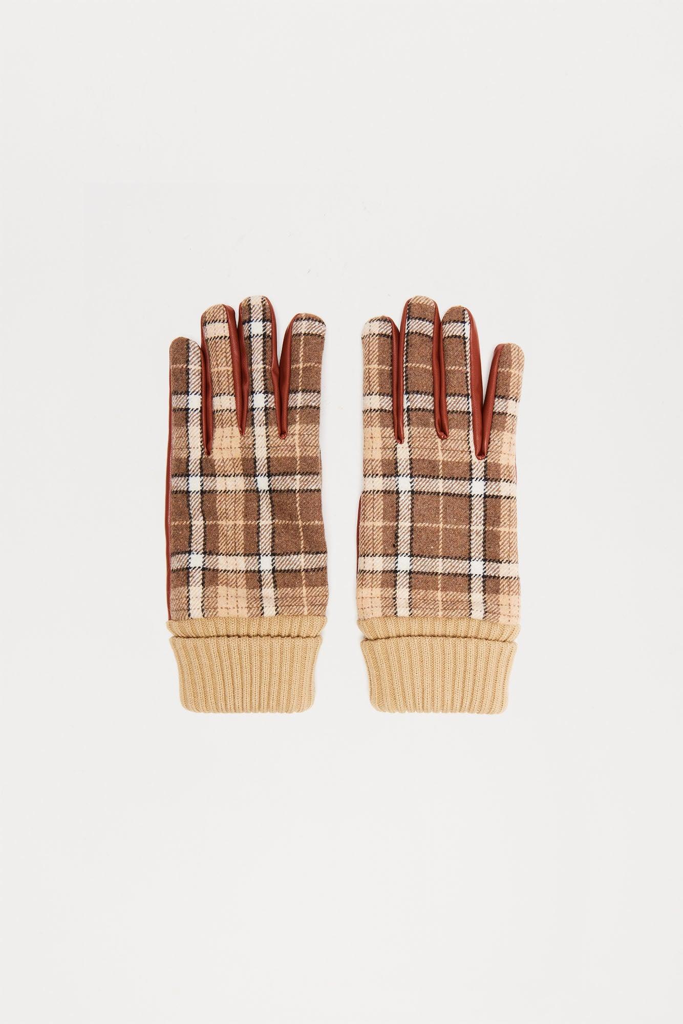 On The Lake Faux Leather Gloves - Camel Product Image
