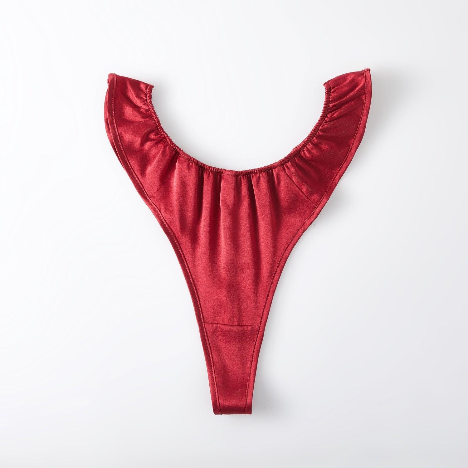 Pearl White Pure Mulberry Silk T-String Panties | Mid to High Waist | 22 Momme | Float Collection Product Image