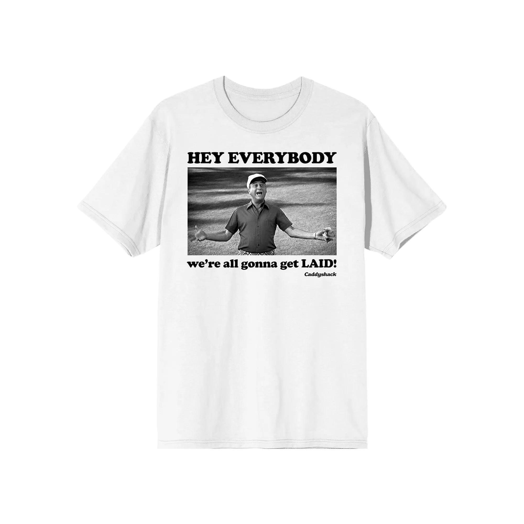 Men's Caddyshack Hey Everybody Short Sleeve Graphic T-Shirt, Size: Large, White Product Image
