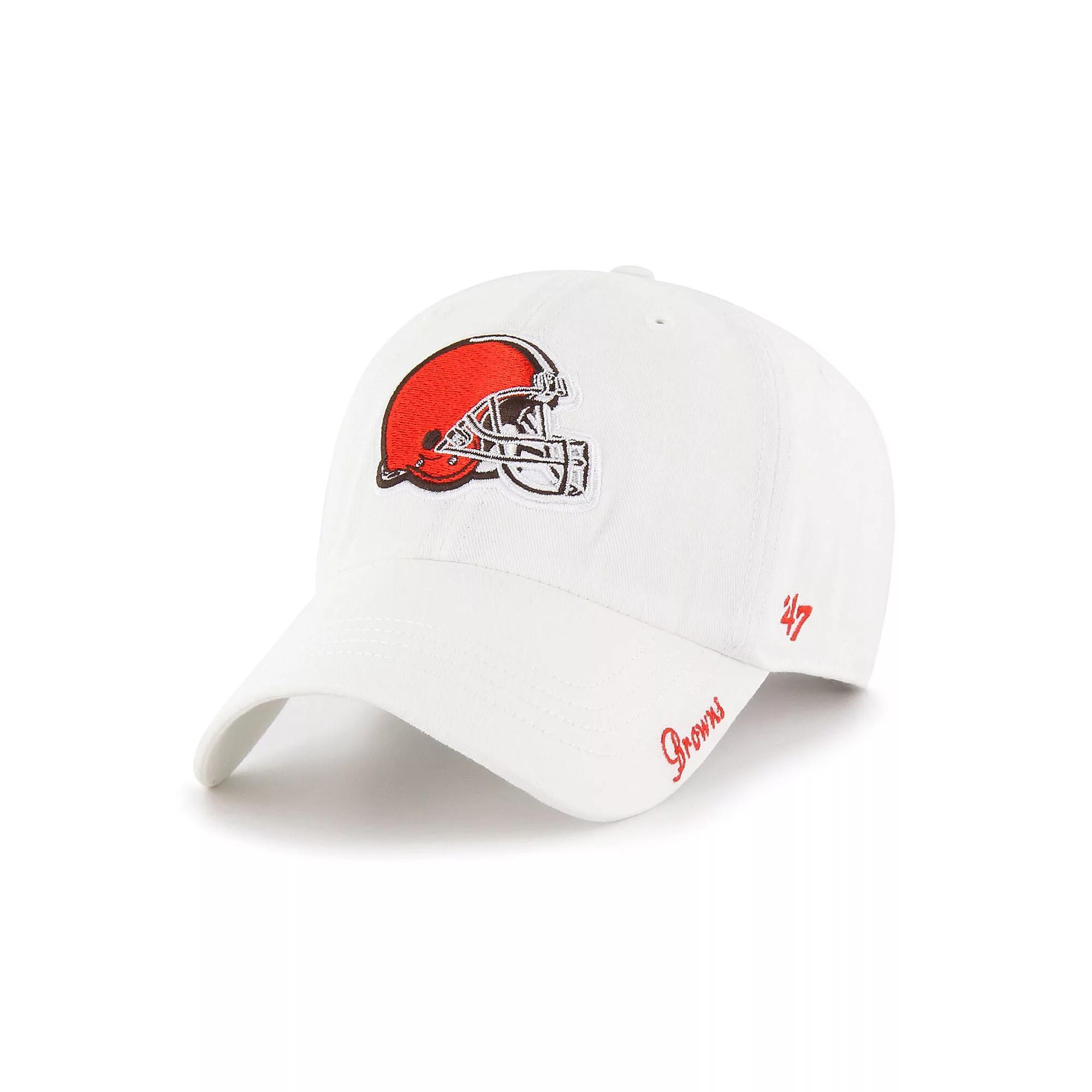 Women's '47 White Cleveland Browns Miata Logo Clean Up Adjustable Hat Product Image