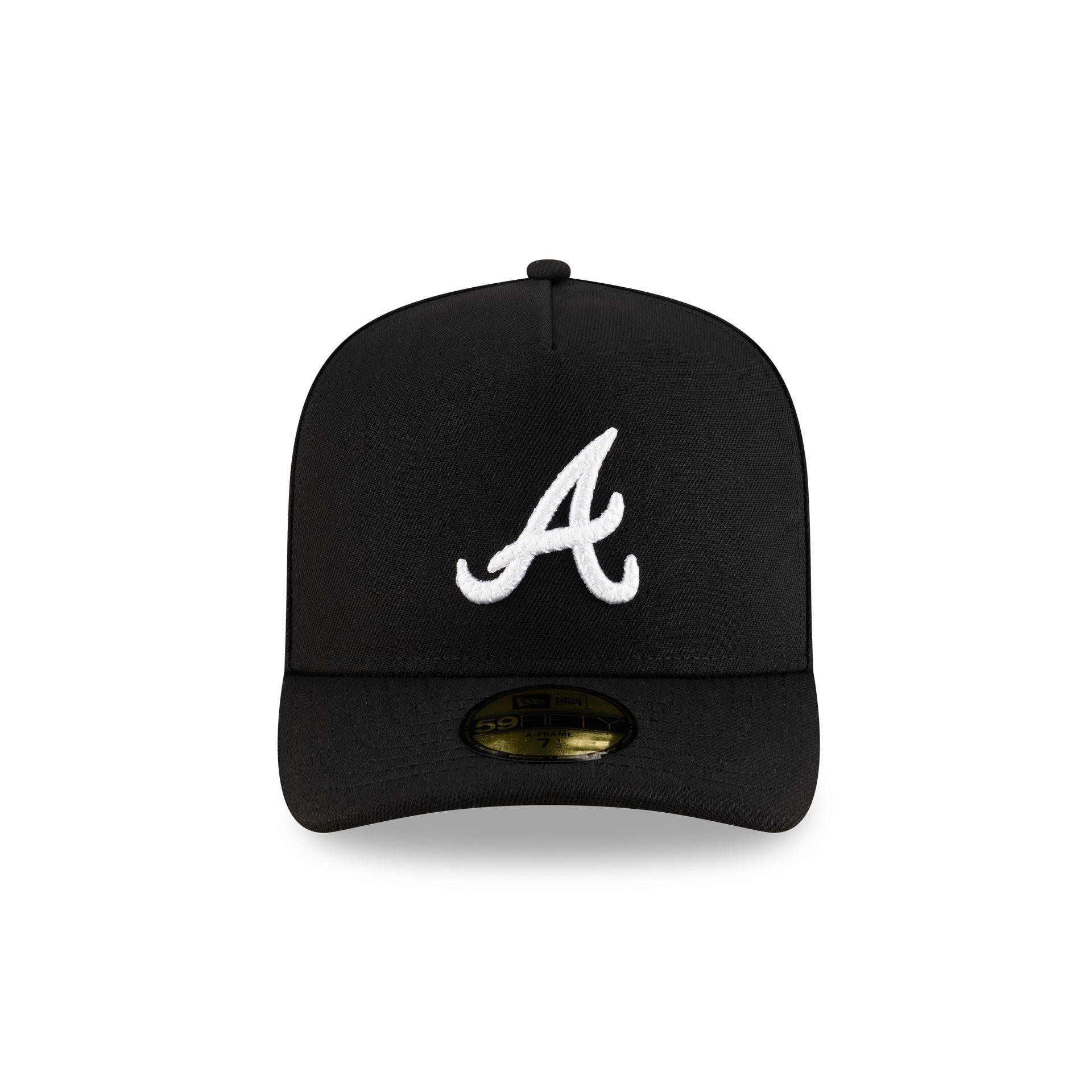 Atlanta Braves Black Script Safety Pin 59FIFTY A-Frame Fitted Hat Male Product Image