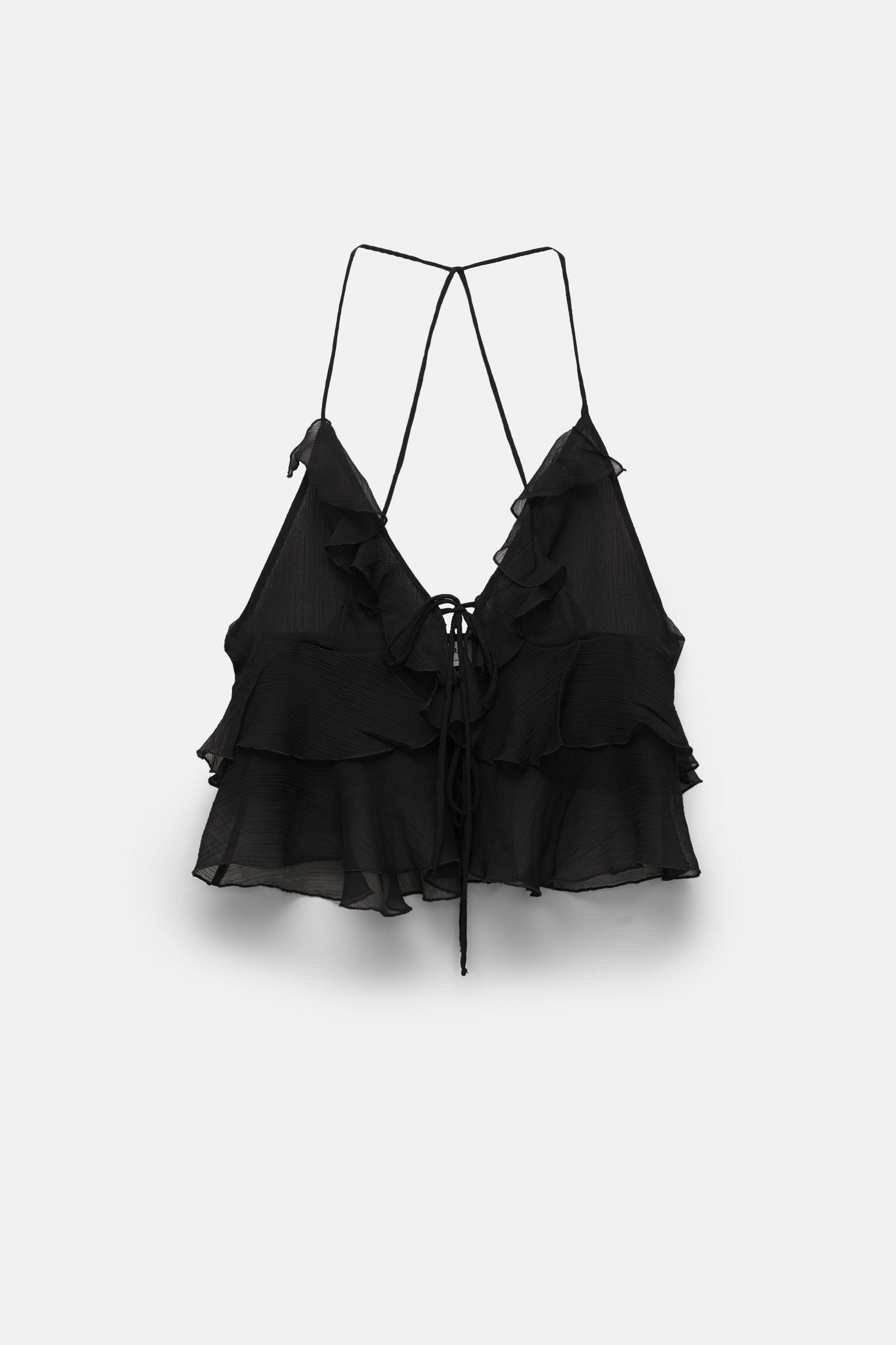 Ruffled top with bow Product Image
