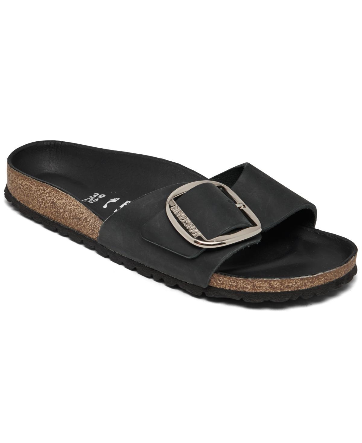 Birkenstock Womens Madrid Big Buckle Detail Oiled Leather Sandals Product Image