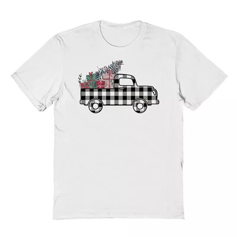 Mens Plaid Christmas Truck Graphic Tee, Womens Product Image