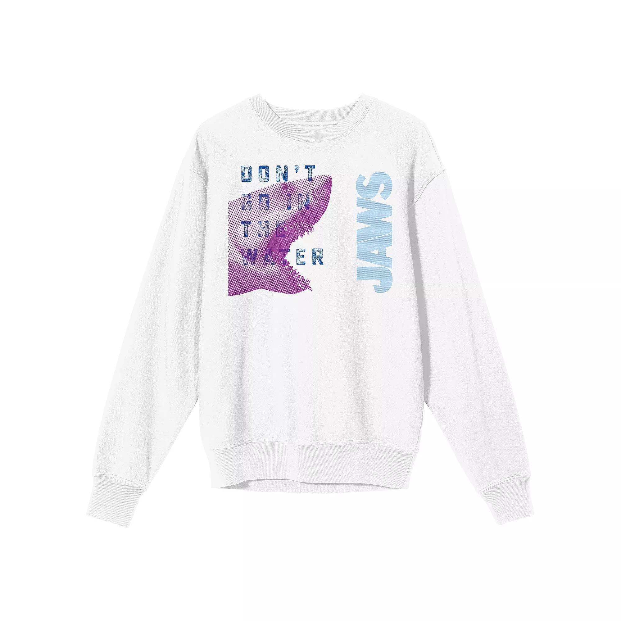 Men's Jaws Don't Go In The Water Sweatshirt, Size: XL, White Product Image