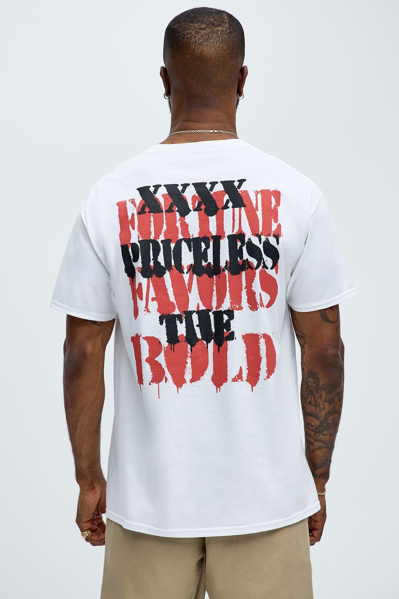 Fortune Favors The Bold Short Sleeve Tee - White Male Product Image