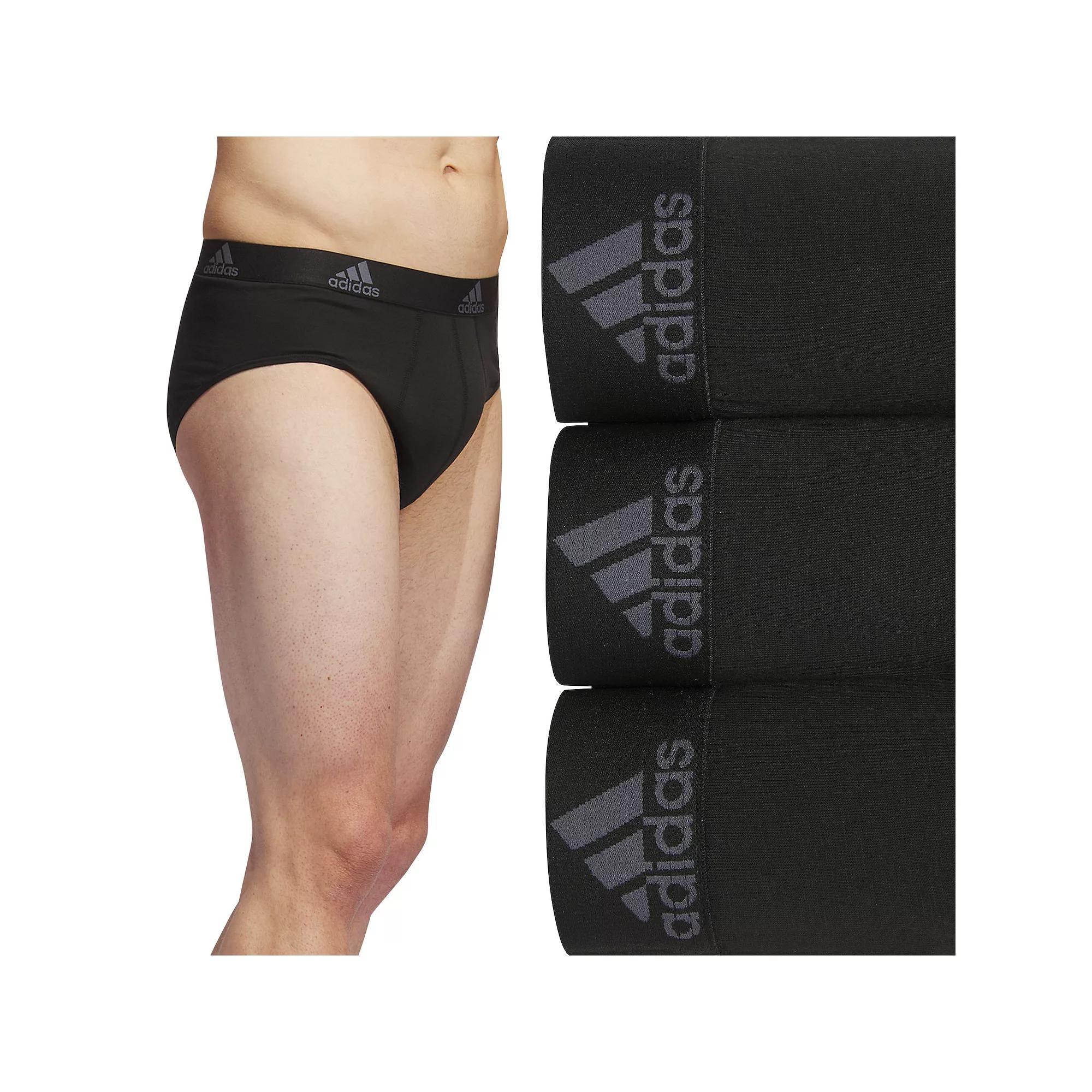 adidas Stretch Cotton Boxer Briefs 3-pack Black S Mens Product Image