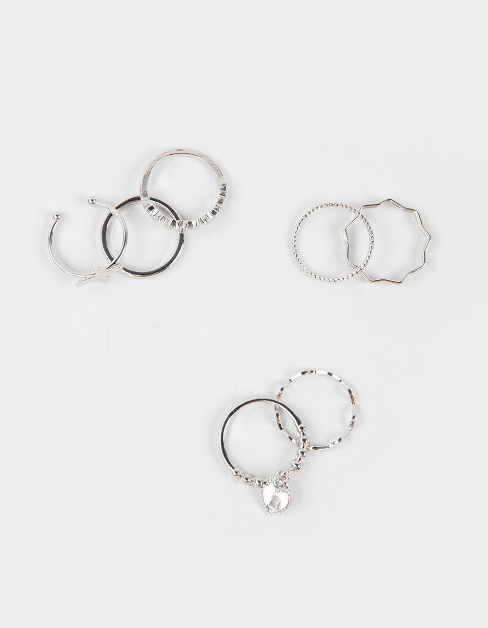 FULL TILT 6 Pack Cross/Locket Ring Set - SILVER Product Image