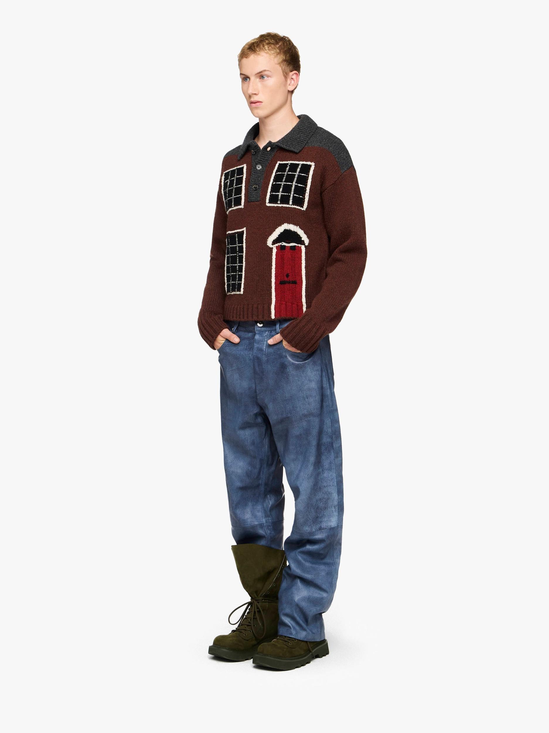 HOUSE' INTARSIA POLO SWEATER Product Image