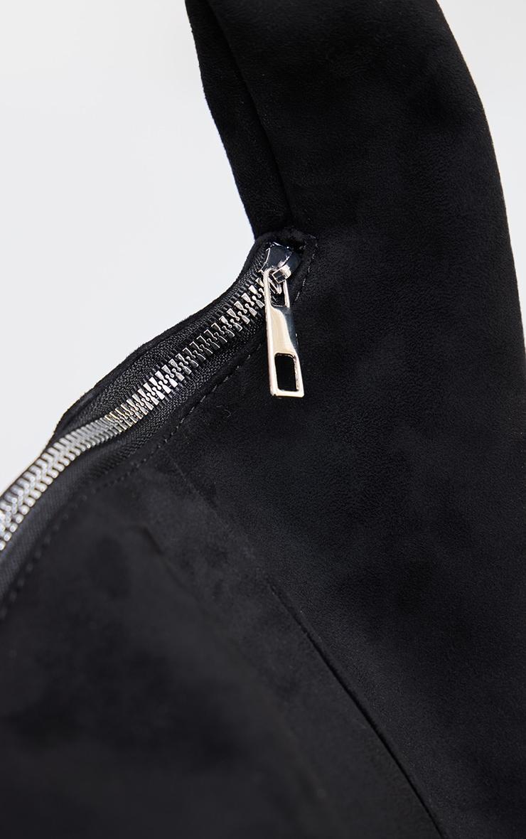 Black Oversized Faux Suede Tote Bag Product Image
