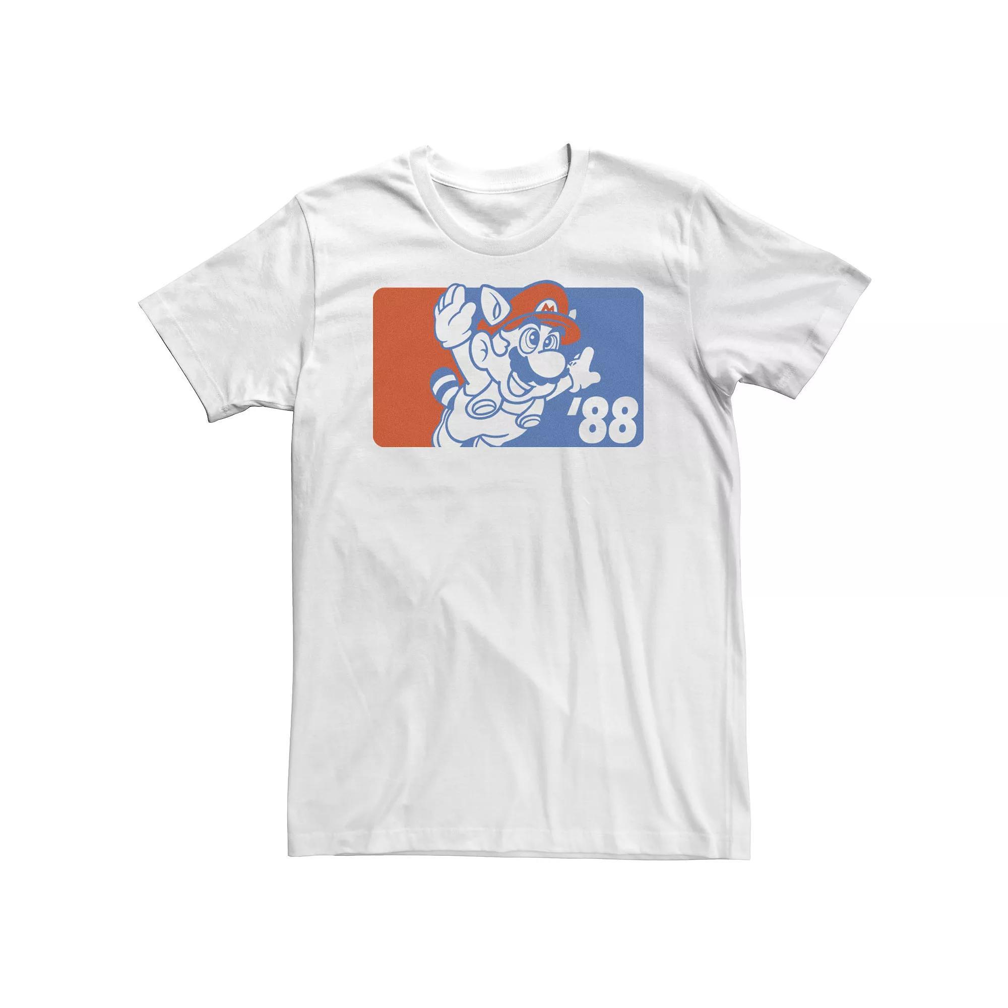 Big & Tall Nintendo Super Mario '88 Flying Outline Poster Tee, Men's, Size: 3XL Tall, White Product Image