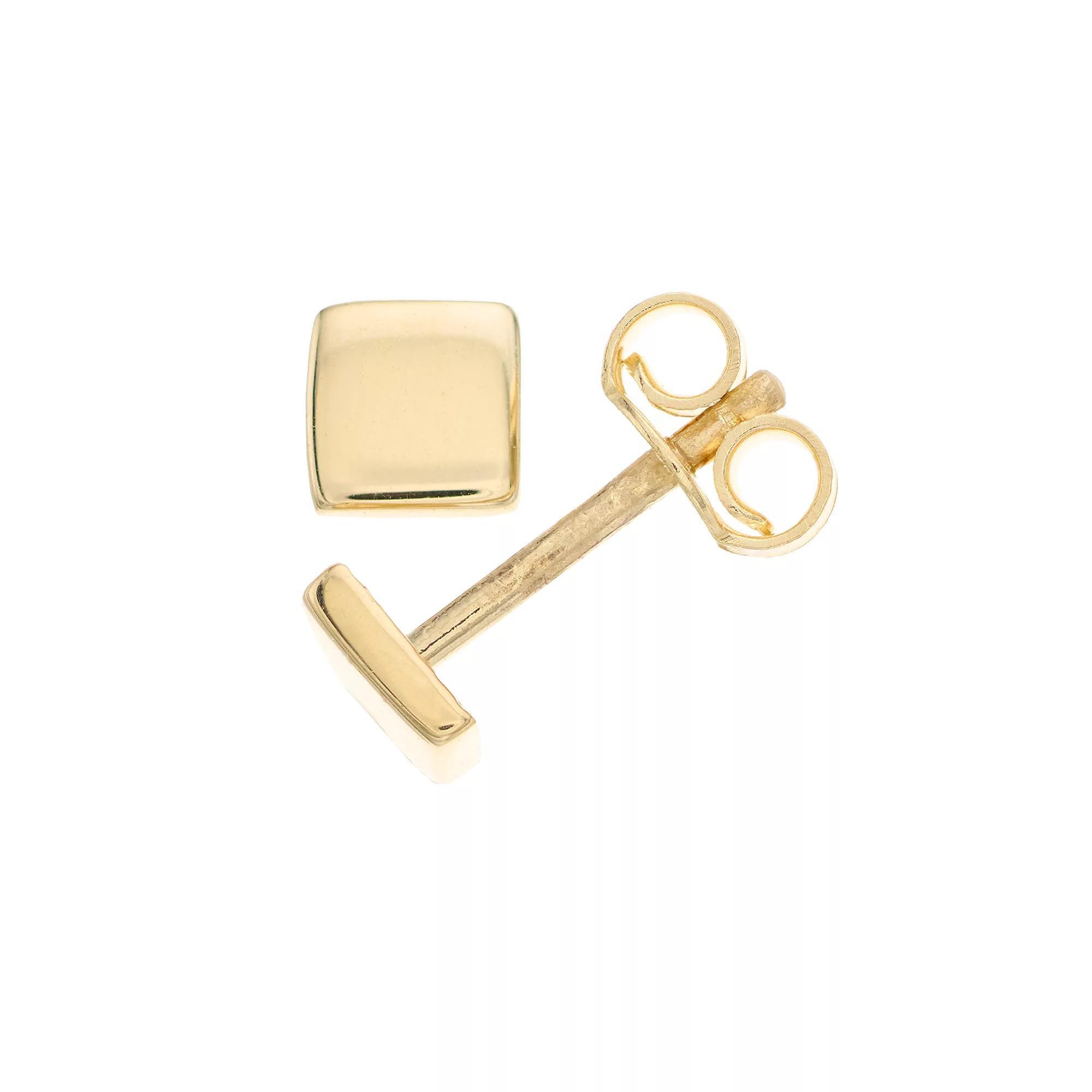 Au Naturale 14k Gold Square Stud Earrings, Women's Product Image