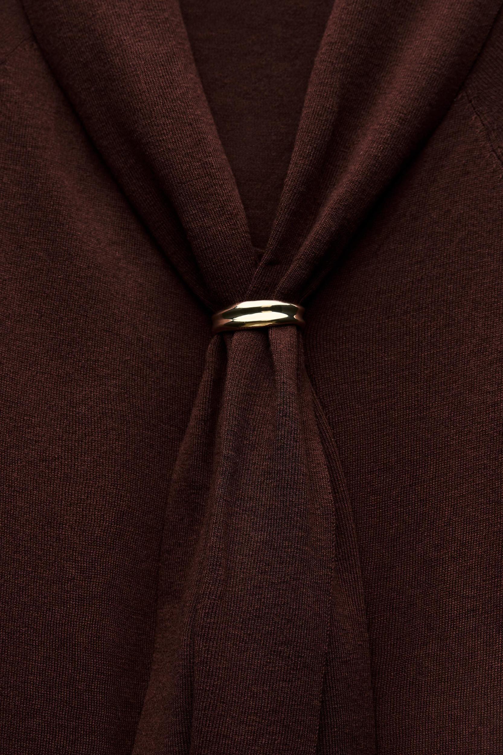 WOOL BLEND BROOCH SWEATER Product Image