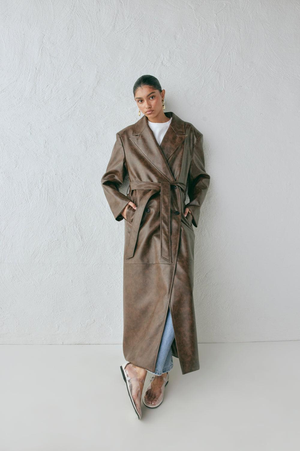 Zoa Trench Coat Coffee Product Image