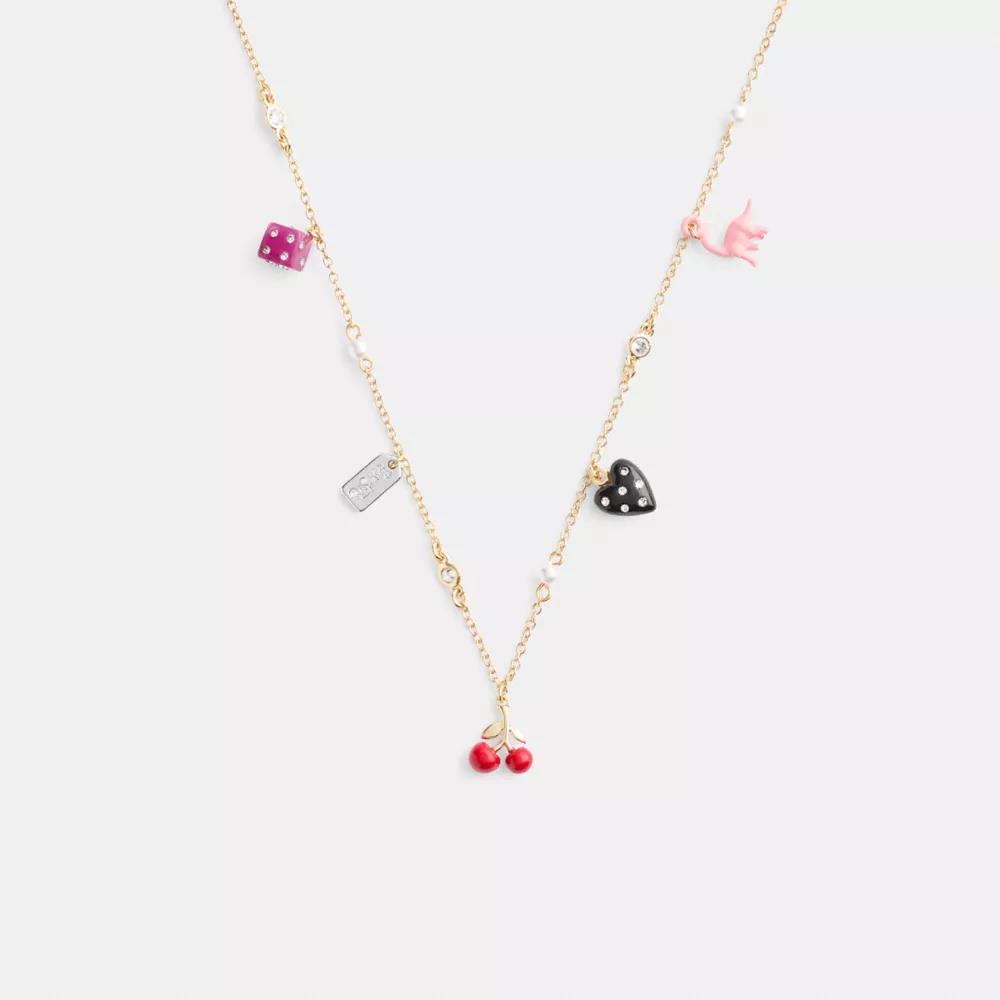 Mini Heart And Dice Charm Necklace Product Image