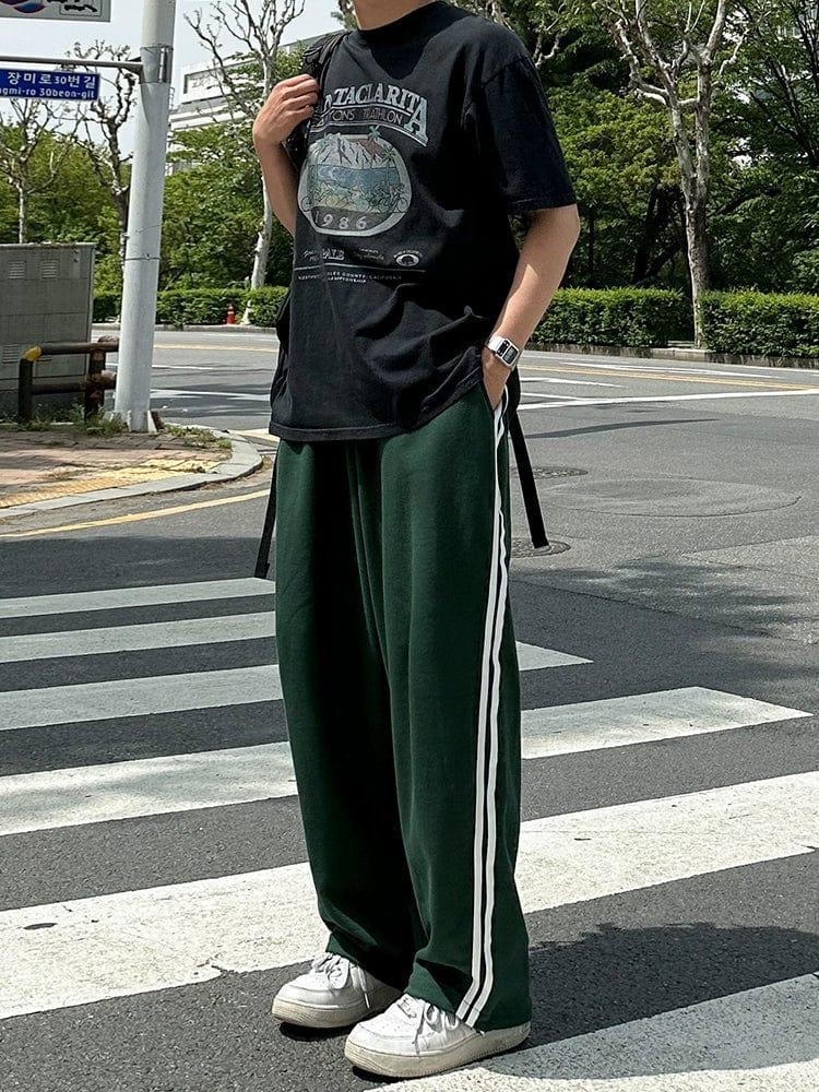 RT No. 11509 GREEN STRIPED CASUAL PANTS Product Image
