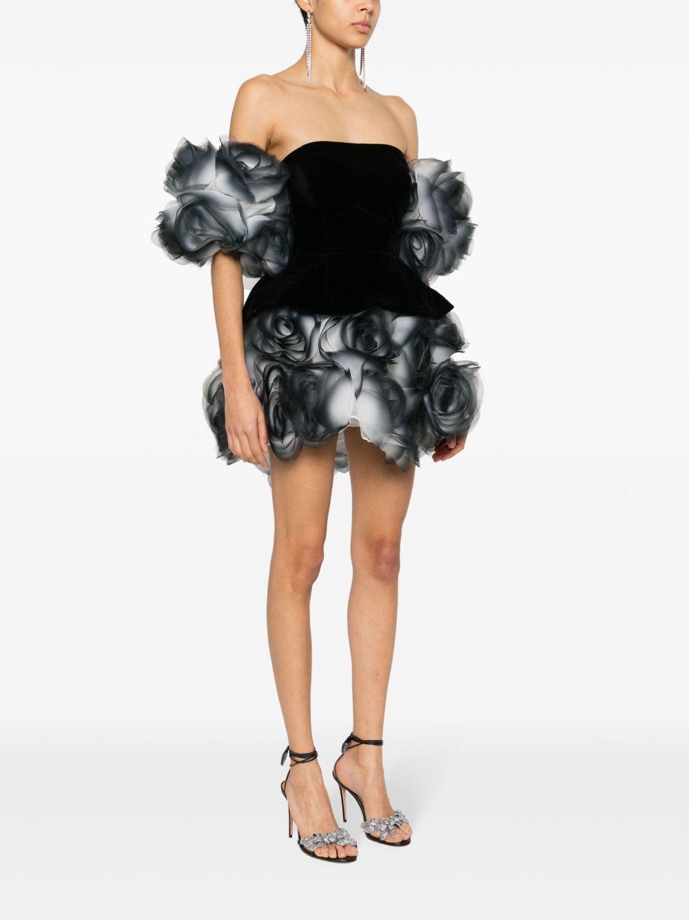 floral-appliqué strapless minidress Product Image