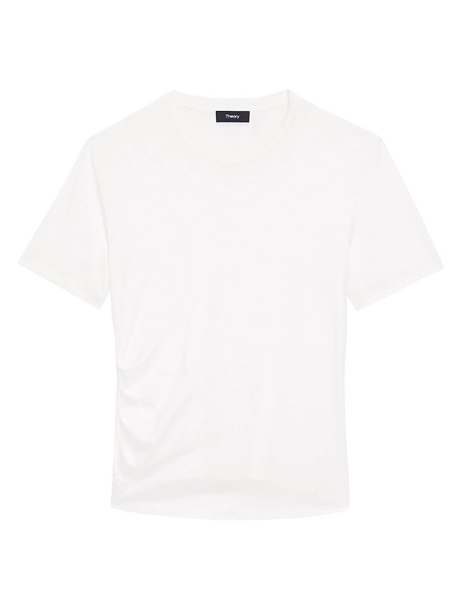 Womens Side Drape Cotton T-Shirt Product Image