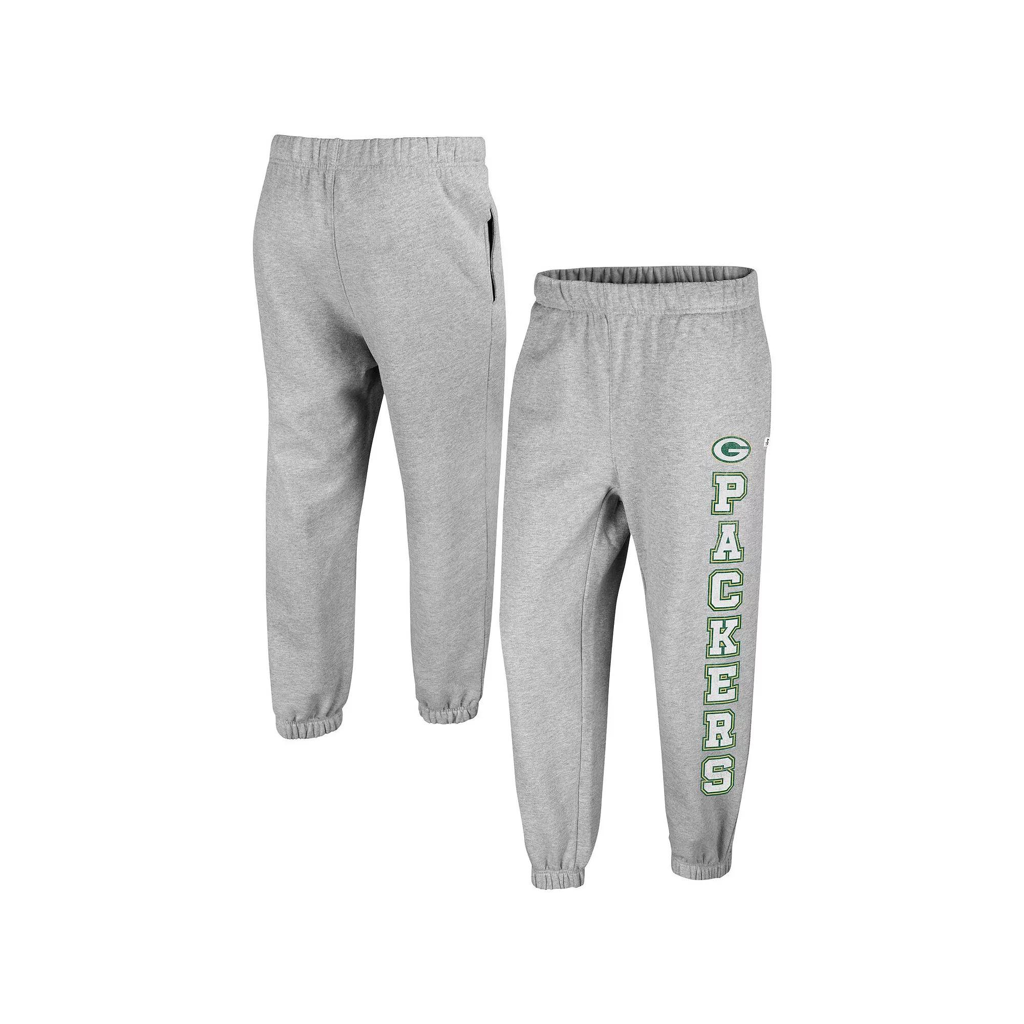 Women's '47 Gray Green Bay Packers Double Pro Harper Jogger Sweatpants, Size: XL, Grey Product Image