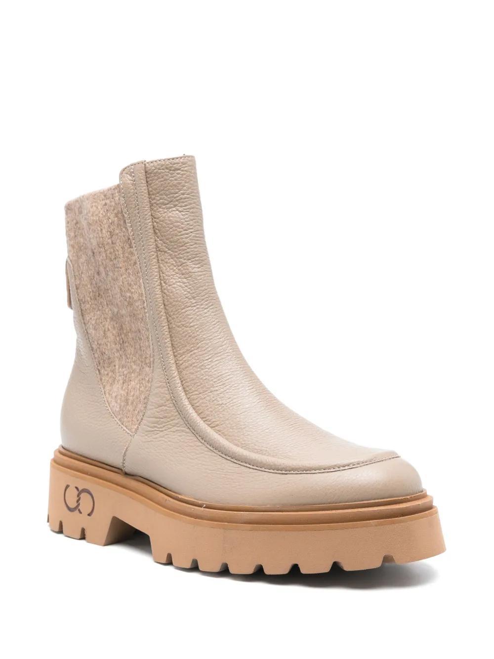CASADEI Leather Chelsea Boots In Neutrals Product Image