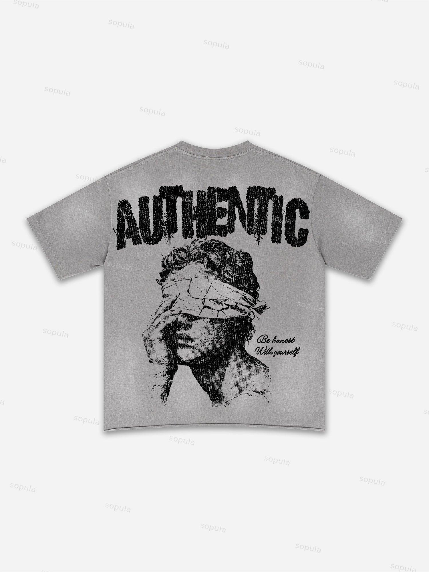 Lips Graphic Print Washed T-shirt Product Image