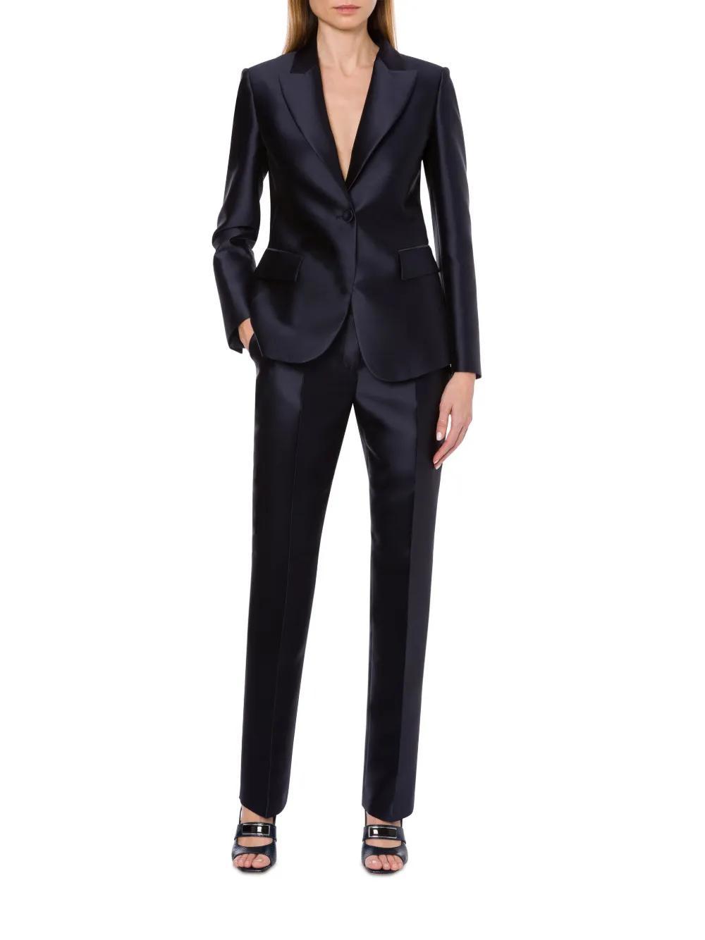 ALBERTA FERRETTI Satin Trousers In Blue Product Image