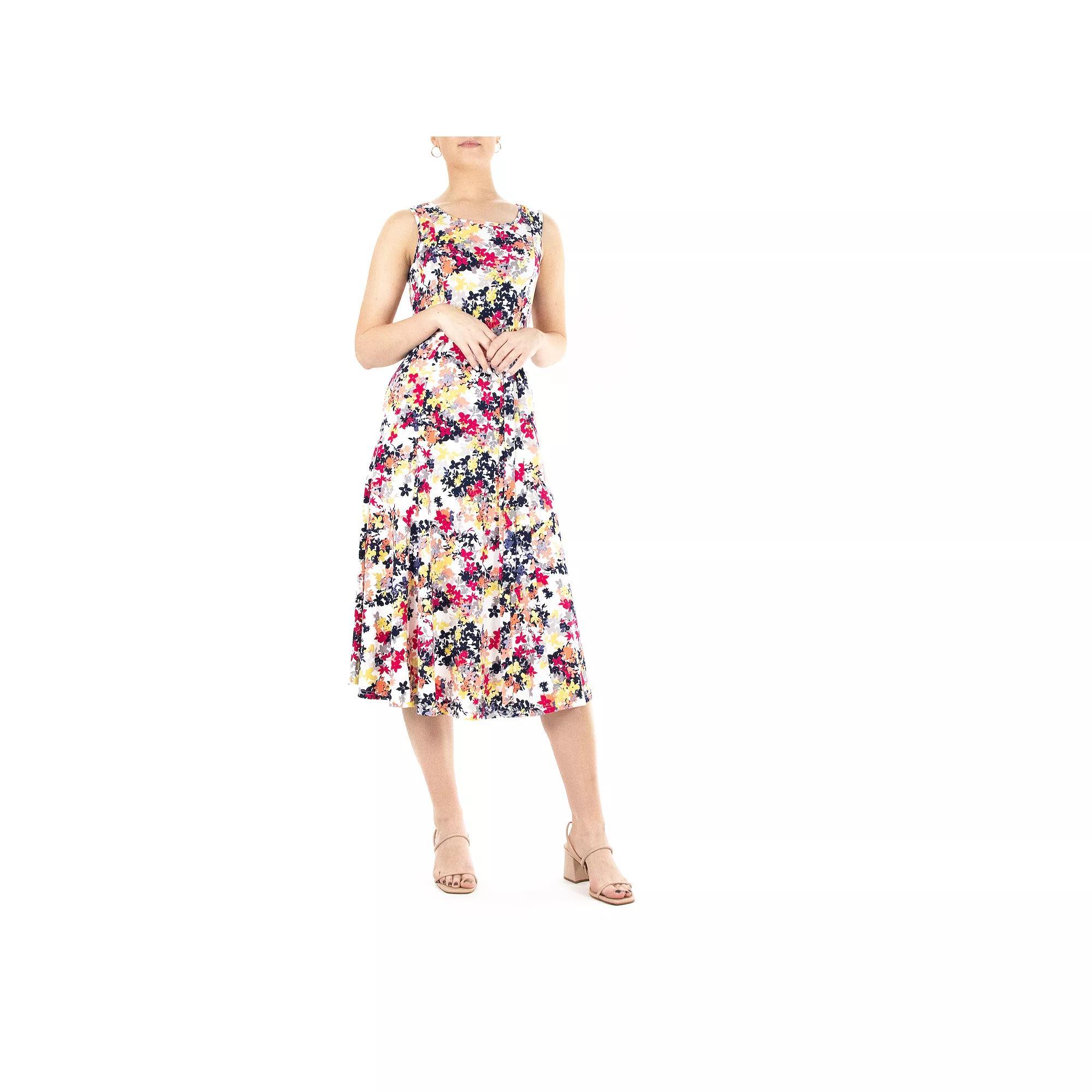 Womens Nina Leonard Print Midi Dress Product Image