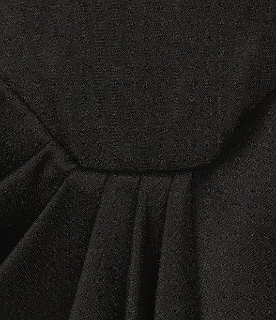 Gianni Bini Daphne Satin Ruched Straight Neck Sleeveless Asymmetrical Hem Sheath Dress Product Image