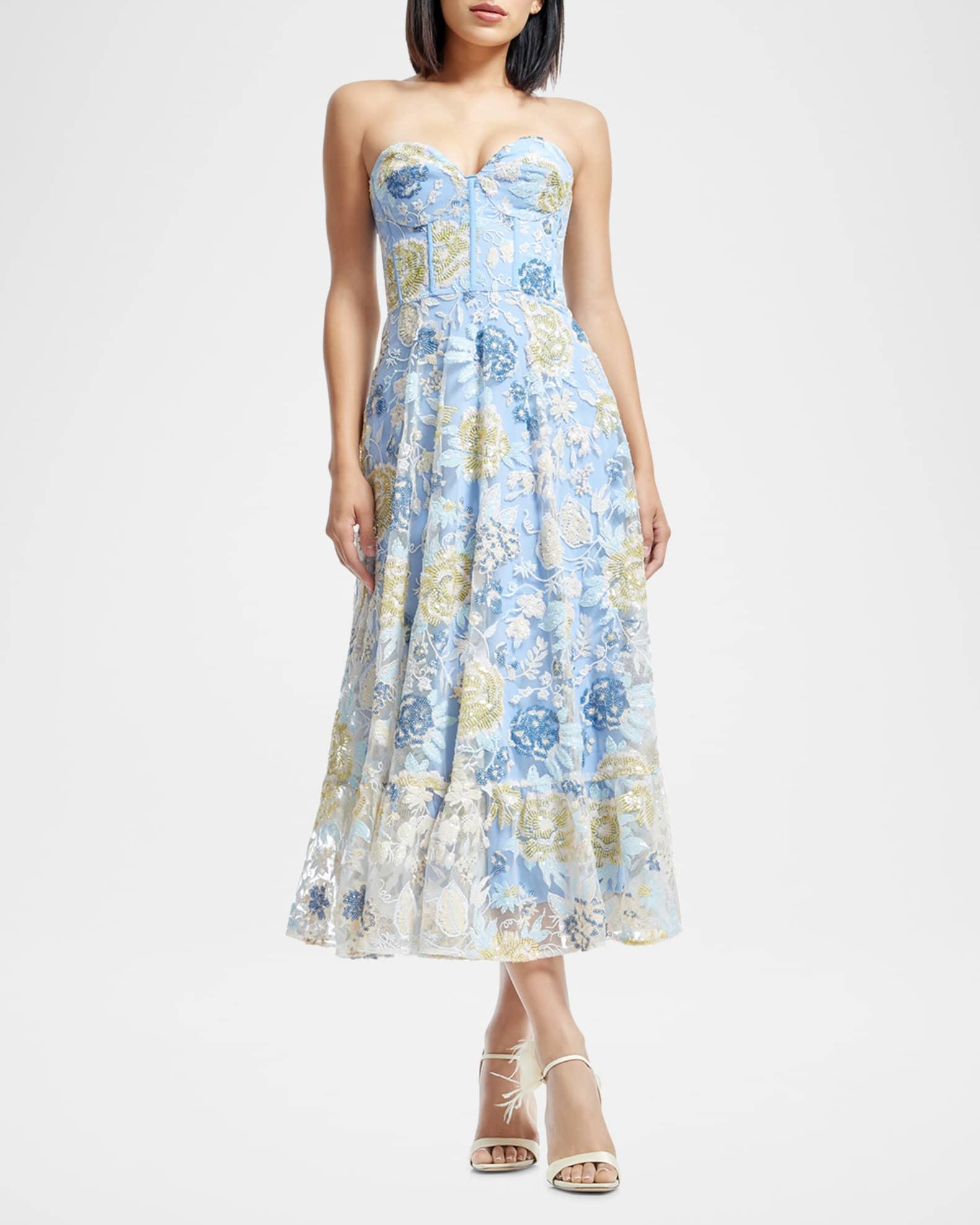 Lauren Strapless Sequin Embroidered Midi Dress Product Image
