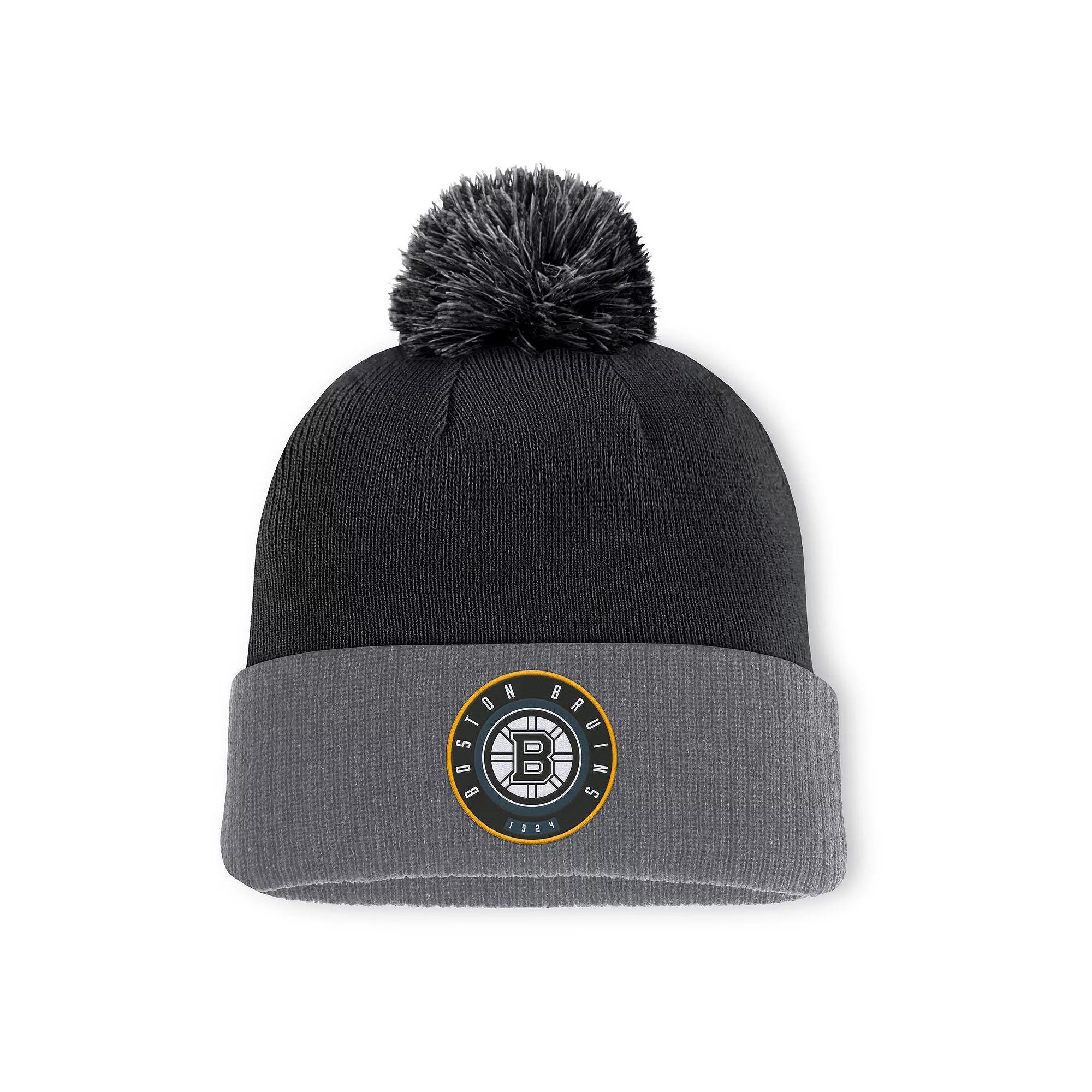 Men's Fanatics  Black Boston Bruins Cuffed Knit Hat with Pom Product Image