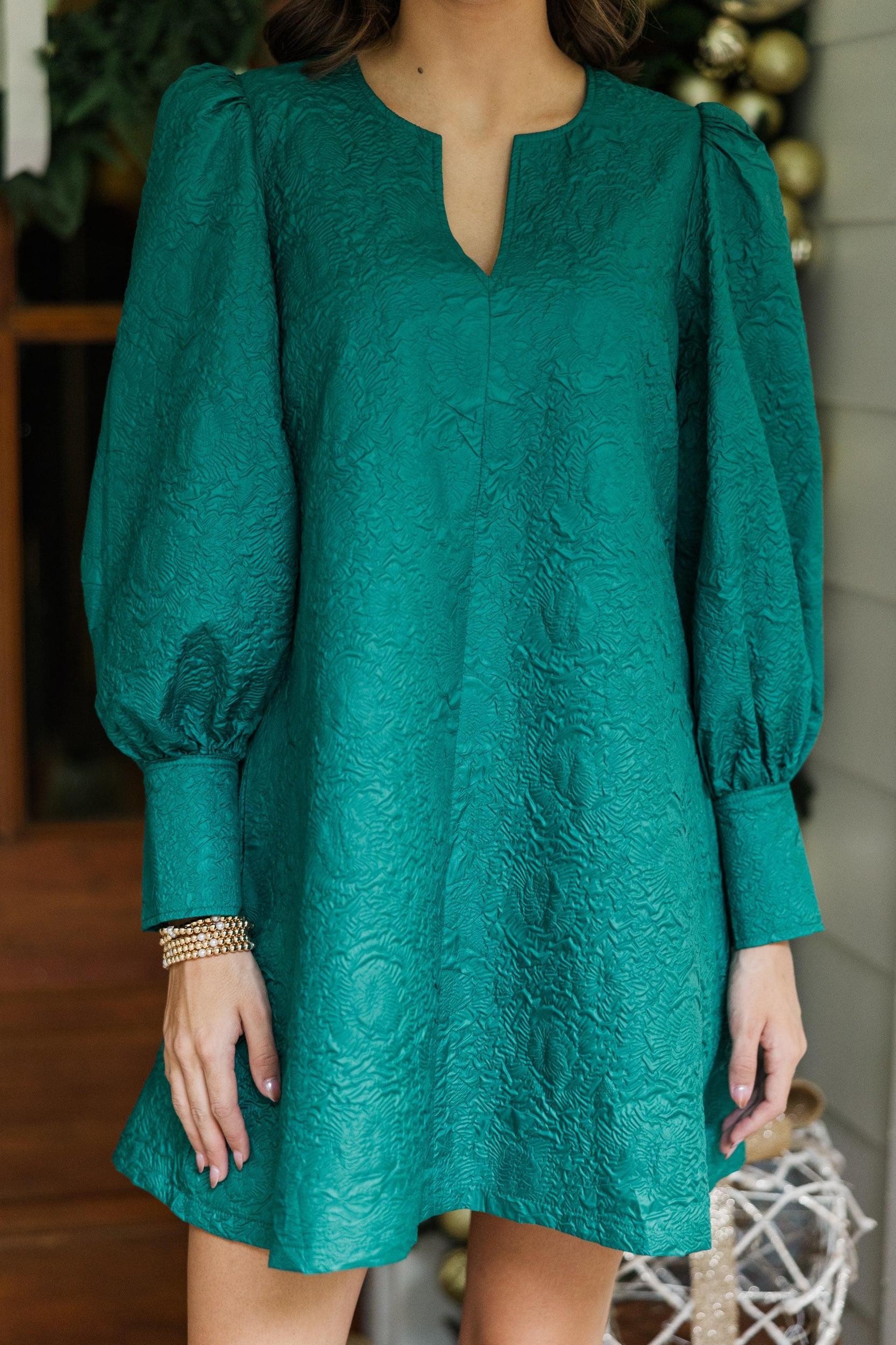 At A Glance Emerald Textured Dress Female Product Image