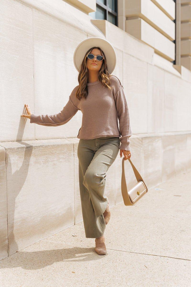 Everyday Fall Pullover Sweater - Mocha - FINAL SALE Product Image