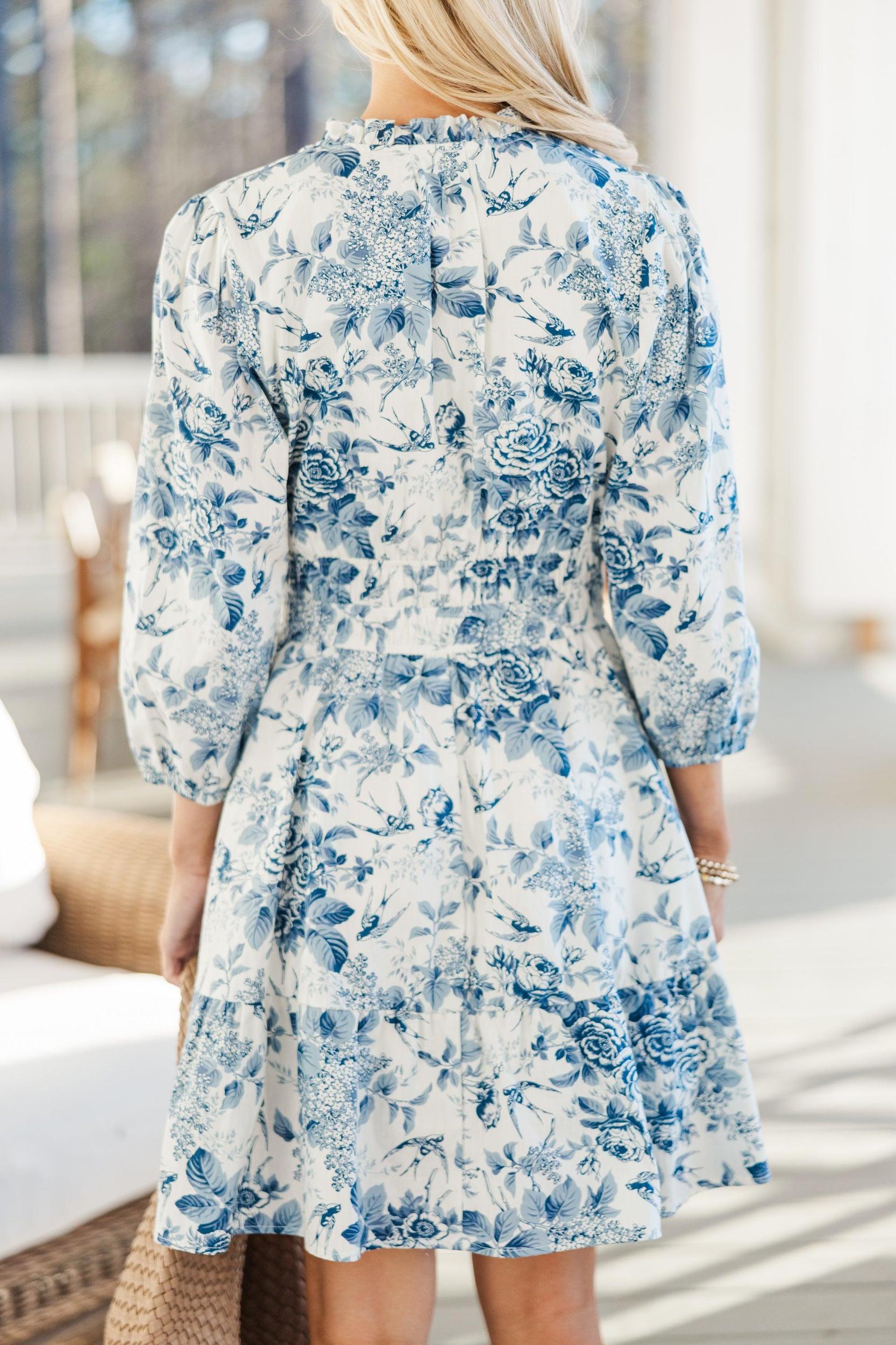 It's All Alright Navy Toile Dress Female Product Image